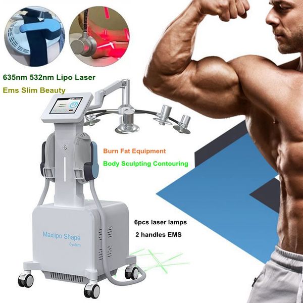 professional slimming machine 635nm 532nm 6d lipolaser 6pcs lamps 2 handles ems slim ems build muscle stimulator cellulite reduction body sc
professional slimming machine 635nm 532nm 6d lipolaser 6pcs lamps 2 handles ems slim ems build muscle stimulator cellulite reduction body sc