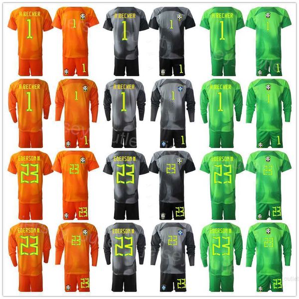 national team soccer brazils long sleeve gk 23 ederson moraes jerseys set 2022 world cup goalkeeper 12 weverton taffarel alisson becker foot, Black
national team soccer brazils long sleeve gk 23 ederson moraes jerseys set 2022 world cup goalkeeper 12 weverton taffarel alisson becker foot, Black