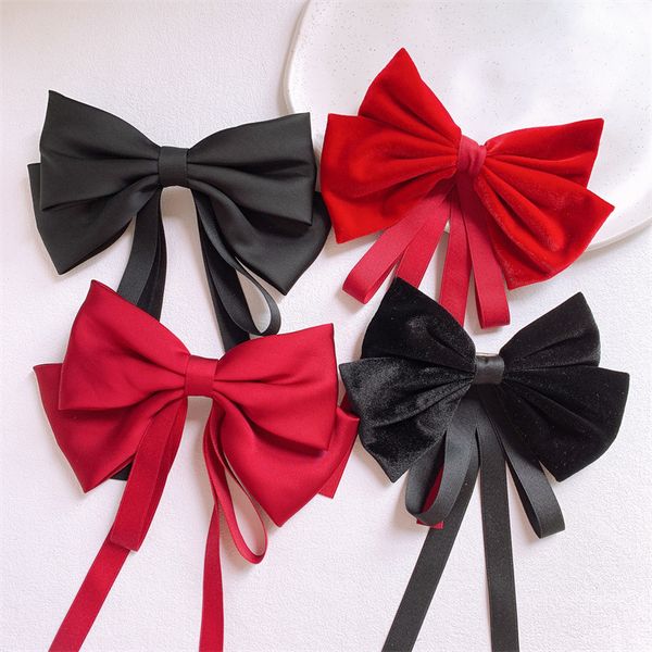 2022 new autumn and winter fashion women's long ribbon hairpins korean sweet girl large velvet bow spring clip hair accessories, Slivery;white
2022 new autumn and winter fashion women's long ribbon hairpins korean sweet girl large velvet bow spring clip hair accessories, Slivery;white