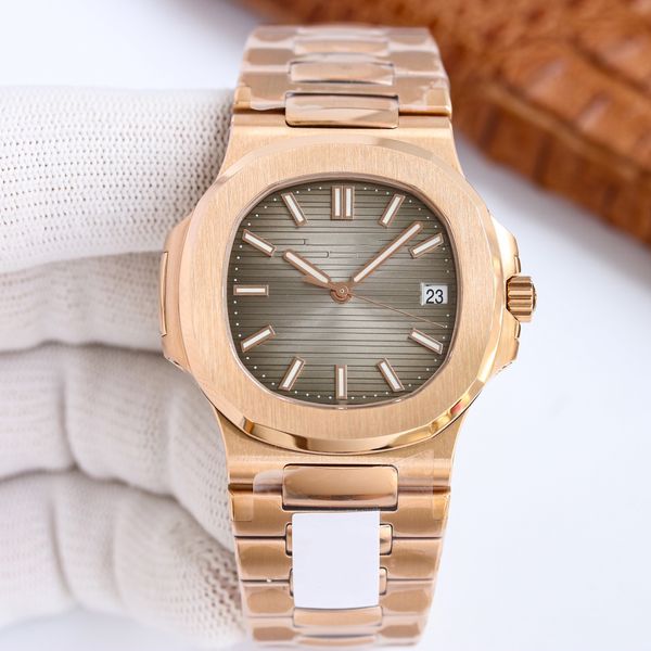 

Luxury men's watch dark brown gradual change square dial 40mm 5711 folding buckle stainless steel 904L sapphire crystal glass super luminous automatic machine