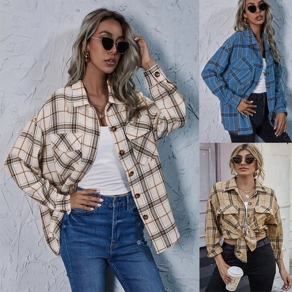 women's jackets loose single breasted lapel padded long sleeve plaid shirt jacket for women from us 221118, Black;brown
women's jackets loose single breasted lapel padded long sleeve plaid shirt jacket for women from us 221118, Black;brown