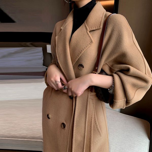 women's wool blends autumn and winter korean highquality wool coat women's classic camel double breasted loose fit medium long woo, Black
women's wool blends autumn and winter korean highquality wool coat women's classic camel double breasted loose fit medium long woo, Black