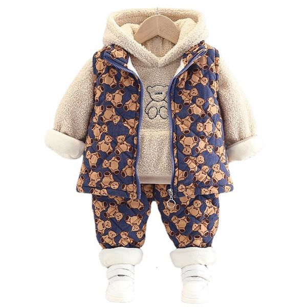 clothing sets winter cold children boy girl thicken plush warm cartoon bear vest pant 3pcs for kids clothes baby 221118, White
clothing sets winter cold children boy girl thicken plush warm cartoon bear vest pant 3pcs for kids clothes baby 221118, White
