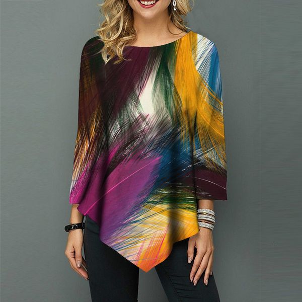 women's t-shirt autumn clothing fashion printed 34 sleeve tee shirts casual elegant t shirt femme tunic ladies 221117, White
women's t-shirt autumn clothing fashion printed 34 sleeve tee shirts casual elegant t shirt femme tunic ladies 221117, White