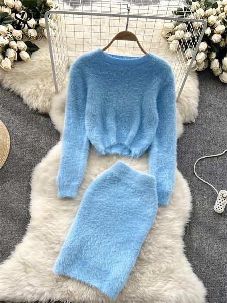 women's knits tees singreiny winter women warm sweater suits short knit igh waist slim skirt sweet streetwear knitted two pieces sets 2, White
women's knits tees singreiny winter women warm sweater suits short knit igh waist slim skirt sweet streetwear knitted two pieces sets 2, White