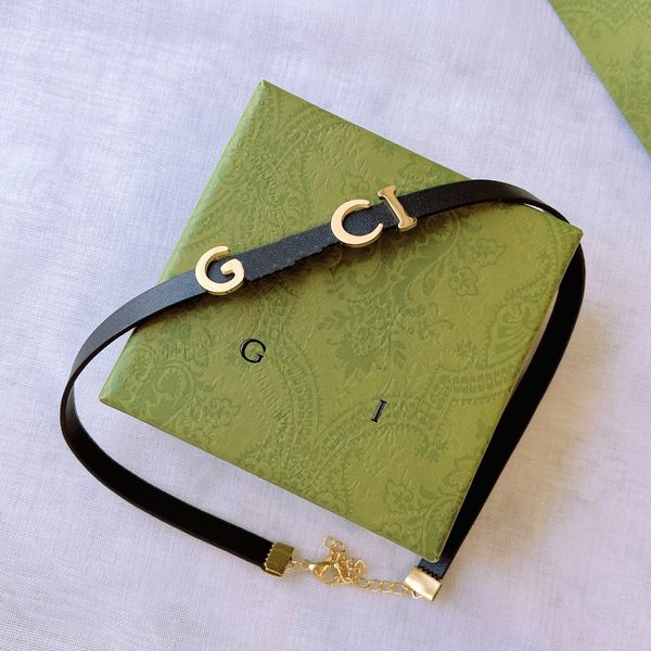 advanced design leather rope necklace fashionable female style necklace popular luxury brand short chain exquisite gold-plated accessories s, Silver
advanced design leather rope necklace fashionable female style necklace popular luxury brand short chain exquisite gold-plated accessories s, Silver