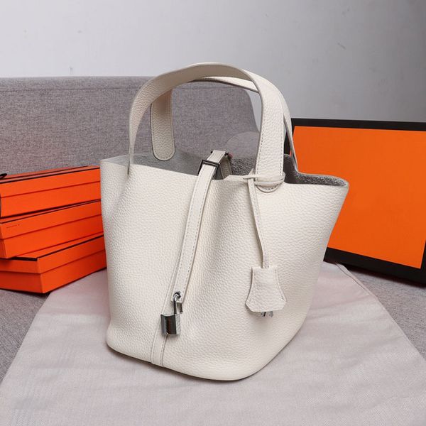 vegetable basket women solid color totes bucket handbags fashion letters bottom rivet protection large capacity lock travel bag 2 sizes tote
vegetable basket women solid color totes bucket handbags fashion letters bottom rivet protection large capacity lock travel bag 2 sizes tote