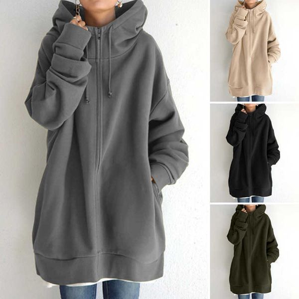 women's jackets women zipper long jacket coat casual loose solid color outerwear hoodies ladies long sleeve pocket hooded sweatshirt ov, Black;brown
women's jackets women zipper long jacket coat casual loose solid color outerwear hoodies ladies long sleeve pocket hooded sweatshirt ov, Black;brown