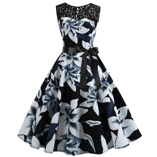 casual dresses sale new vintage sleeveless lace splice print big swing dress, Black;gray
casual dresses sale new vintage sleeveless lace splice print big swing dress, Black;gray