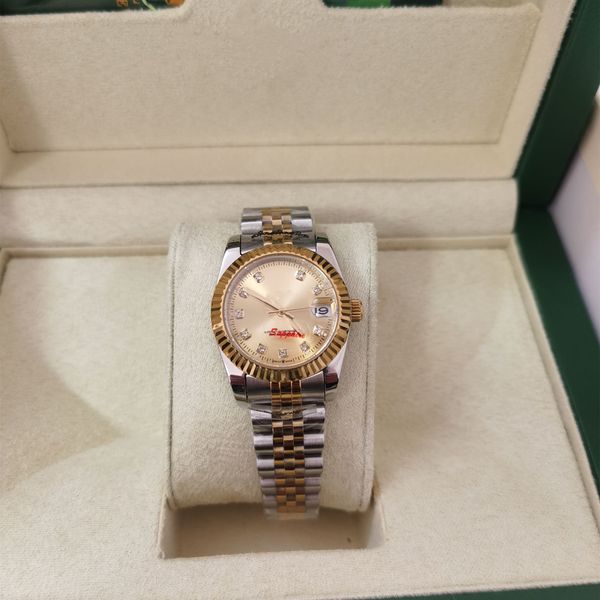 with original box lady datejust gold 26mm 31mm luxury women watch day day date girl sapphire glass wristwatch automatic mechanical movement, Slivery;brown
with original box lady datejust gold 26mm 31mm luxury women watch day day date girl sapphire glass wristwatch automatic mechanical movement, Slivery;brown