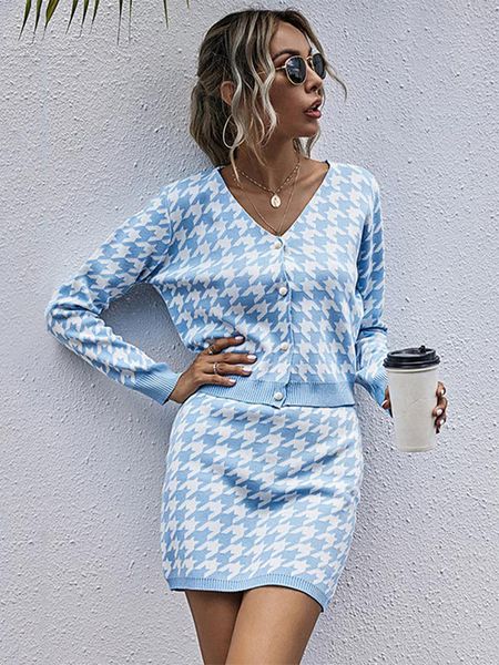two piece dress autumn women's knit sets with skirts houndstooth sweater cardigan mini skirt casual ladies set short elegant female su, White
two piece dress autumn women's knit sets with skirts houndstooth sweater cardigan mini skirt casual ladies set short elegant female su, White
