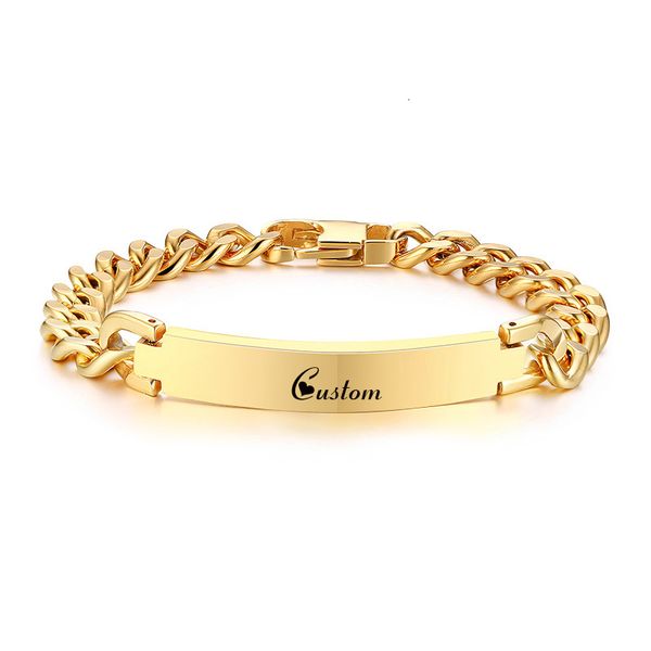 charm bracelets personalized gold mens bracelet stainless steel id tag engraving chains link brazelet 221118, Golden;silver
charm bracelets personalized gold mens bracelet stainless steel id tag engraving chains link brazelet 221118, Golden;silver