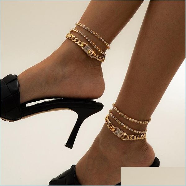 anklets crystal iced out cuban chain anklet bracelet sier gold mtilayer foot tennis bracelets for women summer fashion jewelry drop d dhgu6, Red;blue
anklets crystal iced out cuban chain anklet bracelet sier gold mtilayer foot tennis bracelets for women summer fashion jewelry drop d dhgu6, Red;blue