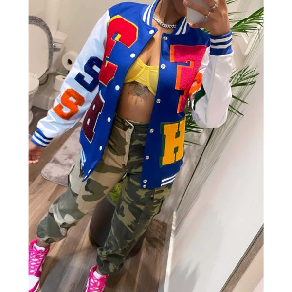women's jackets varsity baseball letterman jacket winter clothes women 2022 cyber y2k streetwear clothing racing bomber jackets autumn, Black;brown
women's jackets varsity baseball letterman jacket winter clothes women 2022 cyber y2k streetwear clothing racing bomber jackets autumn, Black;brown