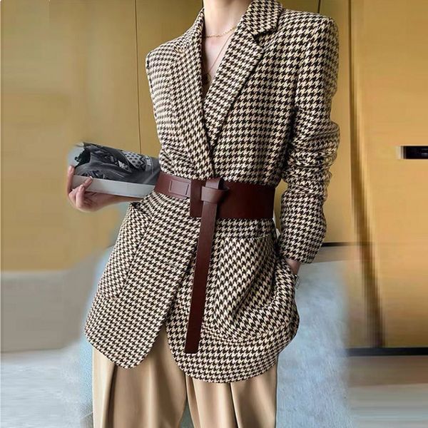 women's wool blends jackets for women long sleeve plaid jacket autumn coat office lady blazer with belt elegant vneck over size blazers, Black
women's wool blends jackets for women long sleeve plaid jacket autumn coat office lady blazer with belt elegant vneck over size blazers, Black