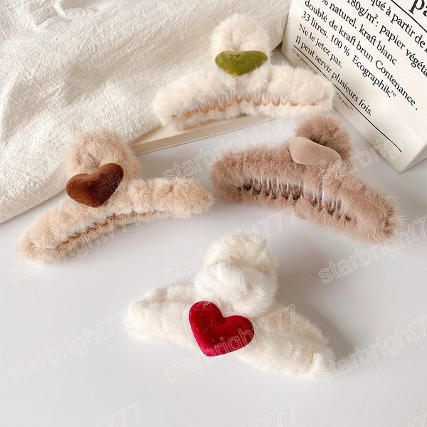 plush heart hair claw for women autumn winter warm hairclip korean bow large crab barrette fashion hair accesseries, Slivery;white
plush heart hair claw for women autumn winter warm hairclip korean bow large crab barrette fashion hair accesseries, Slivery;white