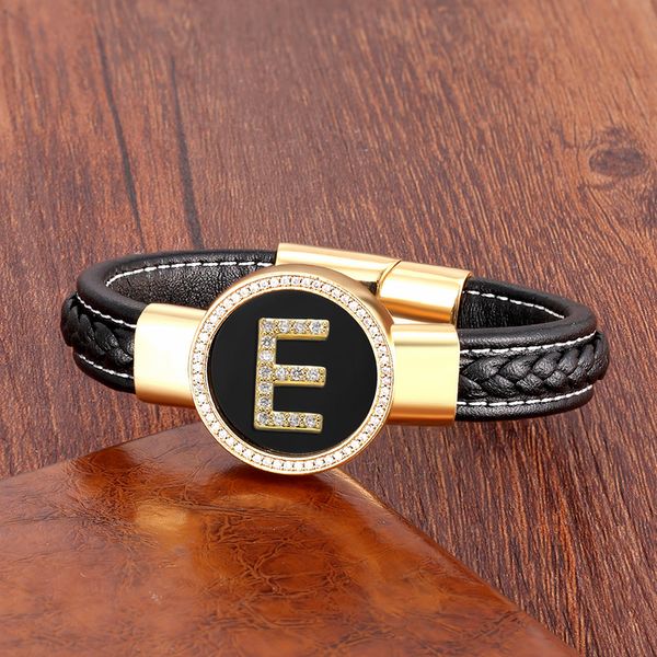 charm bracelets cubic zirconia initial letter bracelet for men round natural stone black woven leather rope chain cz alphabet jewelry 221118, Golden;silver
charm bracelets cubic zirconia initial letter bracelet for men round natural stone black woven leather rope chain cz alphabet jewelry 221118, Golden;silver