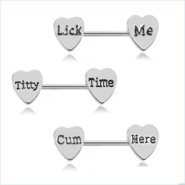 nipple rings letter heart nipple ring stainless steel tongue rings bar body piercing jewelry for women gift drop delivery dhs6m, Silver
nipple rings letter heart nipple ring stainless steel tongue rings bar body piercing jewelry for women gift drop delivery dhs6m, Silver