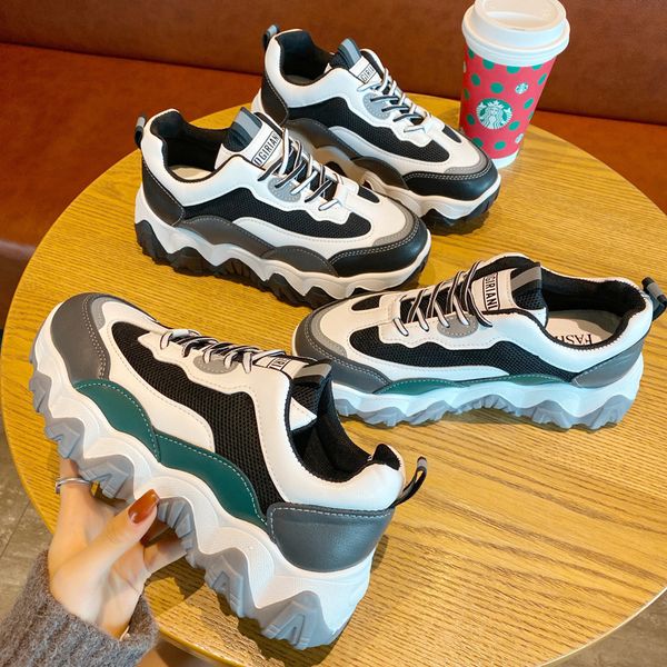 dress shoes women chunky sneakers platform 5cm thick sole ladies casual vulcanize shoes web celebrity dad female fashion sneakers designer 2, Black
dress shoes women chunky sneakers platform 5cm thick sole ladies casual vulcanize shoes web celebrity dad female fashion sneakers designer 2, Black