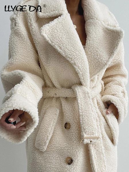women's wool blends faux lamb thicken women coat elegant office lady turndown collar overcoat autumn winter warm long sleeve female win, Black
women's wool blends faux lamb thicken women coat elegant office lady turndown collar overcoat autumn winter warm long sleeve female win, Black