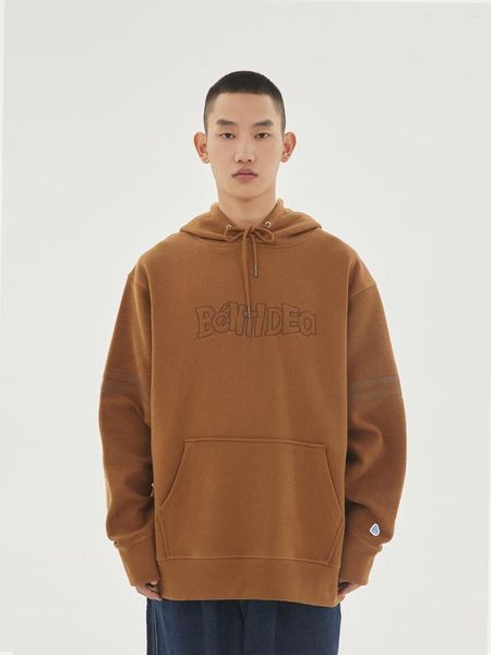 men's hoodies bent idea autumn vintage embroidery reverse terry splice sleeve loose couple hoodie men, Black
men's hoodies bent idea autumn vintage embroidery reverse terry splice sleeve loose couple hoodie men, Black