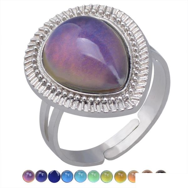band rings retro temperature measurement ring sensing changing color water drop heart mood women fashion jewelry gift delivery dhuam, Silver
band rings retro temperature measurement ring sensing changing color water drop heart mood women fashion jewelry gift delivery dhuam, Silver