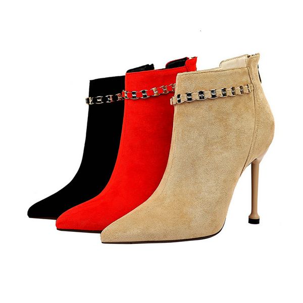 boots ummewalo ankle length flock boots women fashion pointed toe thin heels high heel shoes winter chain design ankle boots ladies 221118, Black
boots ummewalo ankle length flock boots women fashion pointed toe thin heels high heel shoes winter chain design ankle boots ladies 221118, Black