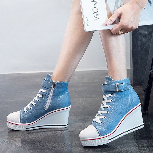 dress shoes high canva wedge women s denim ankle lace up ladies woman 8cm heels sneakers 221118, Black
dress shoes high canva wedge women s denim ankle lace up ladies woman 8cm heels sneakers 221118, Black