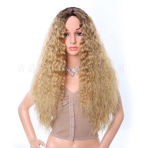 women's wigs selling fashion ffy small long curly head set gradient chemical fiber high temperature silk, Black
women's wigs selling fashion ffy small long curly head set gradient chemical fiber high temperature silk, Black