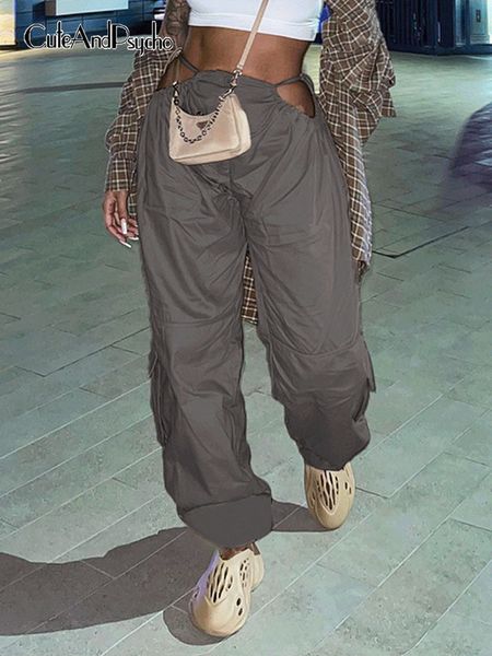 women s pants s cuteandpsycho casual chic drawstring cargos for women streetwear joggers loose fashion trousers techwear solid y2k baggy 221, Black;white
women s pants s cuteandpsycho casual chic drawstring cargos for women streetwear joggers loose fashion trousers techwear solid y2k baggy 221, Black;white