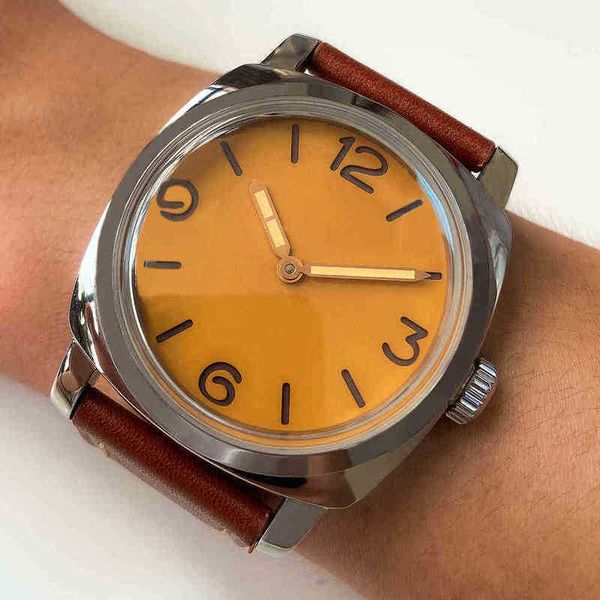 superclone vs 47mm men's mechanical watch 316l stainless steel polished case 17 jewelry manual movement luminous hand real leather, Slivery;brown
superclone vs 47mm men's mechanical watch 316l stainless steel polished case 17 jewelry manual movement luminous hand real leather, Slivery;brown