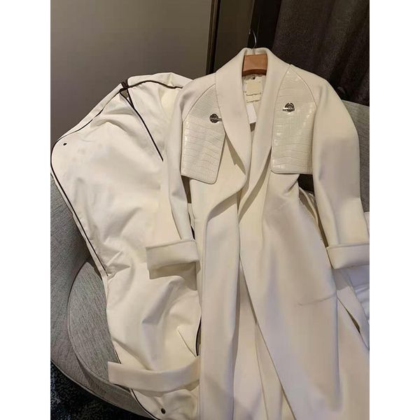women's wool blends for coat white women woolen 2023 spring autumn loose thick cashmere overcoat french chic stitching leather long jac, Black
women's wool blends for coat white women woolen 2023 spring autumn loose thick cashmere overcoat french chic stitching leather long jac, Black