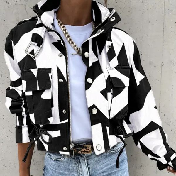 women's jackets fashion contrast color short jackets women long sleeve loose coats outwear autumn winter lady lapel button zip cardigan, Black;brown
women's jackets fashion contrast color short jackets women long sleeve loose coats outwear autumn winter lady lapel button zip cardigan, Black;brown