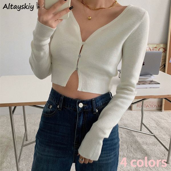 women's knits tees cropped cardigan women v-neck solid spring slim simple 4 colors korean style all-match college basic ladies chic 221, White
women's knits tees cropped cardigan women v-neck solid spring slim simple 4 colors korean style all-match college basic ladies chic 221, White