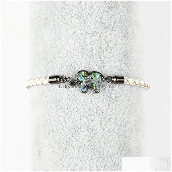 chain natural abalone shell cz elephant bracelet with genuine leather nice adjustable animal jewelry wholesale 10pcs/lot drop delive dhbzw, Black
chain natural abalone shell cz elephant bracelet with genuine leather nice adjustable animal jewelry wholesale 10pcs/lot drop delive dhbzw, Black