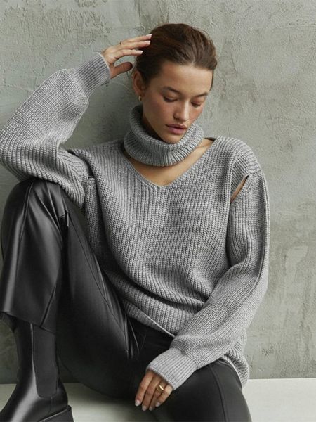 women's sweaters women hollow out turtleneck knitted pullover off shoulder spliced jumper autumn winter thick warm solid female chic sw, White;black
women's sweaters women hollow out turtleneck knitted pullover off shoulder spliced jumper autumn winter thick warm solid female chic sw, White;black