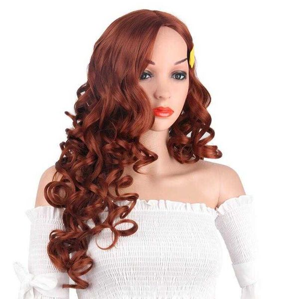 women's wigs orange middle sub simulated scalp big wave long curly hair, Black
women's wigs orange middle sub simulated scalp big wave long curly hair, Black