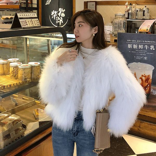 women's fur winter new style raccoon dog imitation short long sleeve thickened fox fur coat, Black
women's fur winter new style raccoon dog imitation short long sleeve thickened fox fur coat, Black