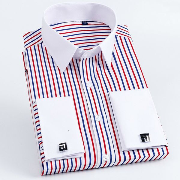 men's casual shirts quality men slim fit mens long sleeve business dress french cufflinks male striped 221117, White;black
men's casual shirts quality men slim fit mens long sleeve business dress french cufflinks male striped 221117, White;black