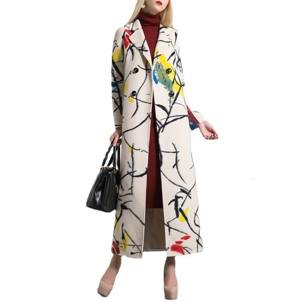 women's wool blends autumn winter women coat elegant long outwear print double button high street loose coat women winter jacket 221118, Black
women's wool blends autumn winter women coat elegant long outwear print double button high street loose coat women winter jacket 221118, Black