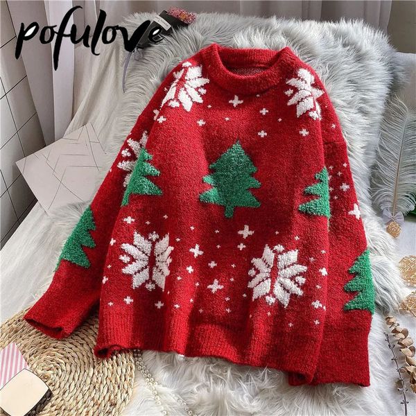 womens sweaters women christmas red pullover knitwear korean loose fluffy trending autumn and winter lazy wind round neck 221118, White;black
womens sweaters women christmas red pullover knitwear korean loose fluffy trending autumn and winter lazy wind round neck 221118, White;black