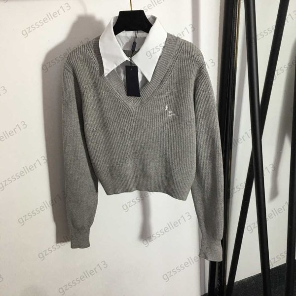 womens sweaters shirt collar fake two pieces buttons spliced knit sweater letter embroidery long sleeve slim short knitwear british style de, White;black
womens sweaters shirt collar fake two pieces buttons spliced knit sweater letter embroidery long sleeve slim short knitwear british style de, White;black