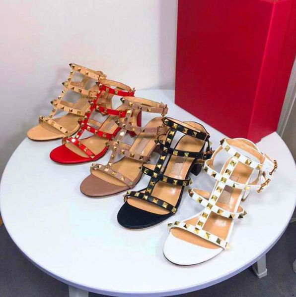 designer women's sandals high heel rivets chunky heels 6cm women genuine leather thick heels black gold rose silver white greed red bra
designer women's sandals high heel rivets chunky heels 6cm women genuine leather thick heels black gold rose silver white greed red bra