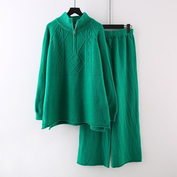 women s two piece pants casual green knitted suit fall winter solid twist pullover sweater wide leg fashion female outfit 221118, White
women s two piece pants casual green knitted suit fall winter solid twist pullover sweater wide leg fashion female outfit 221118, White