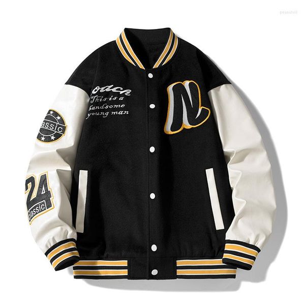 men's jackets baseball uniform loose embroidery tide coats spring autumn casual college wear american fashion clothing, Black;brown
men's jackets baseball uniform loose embroidery tide coats spring autumn casual college wear american fashion clothing, Black;brown