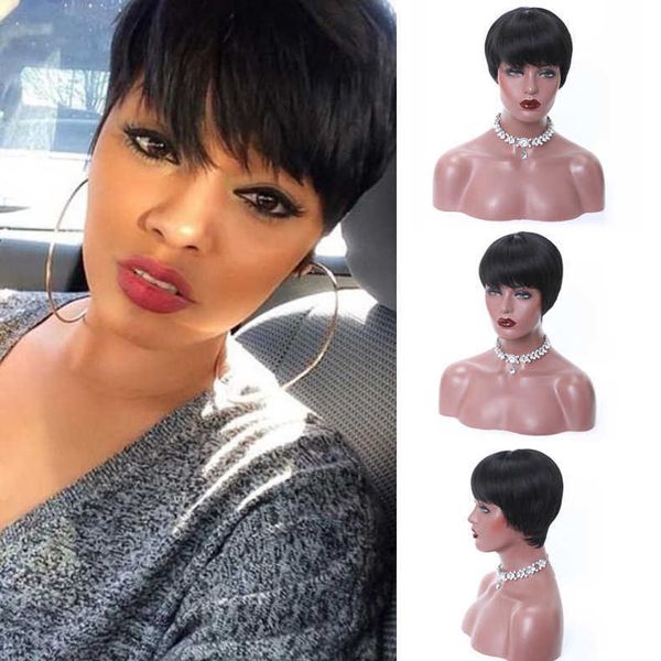 women's wigs short natural wavy head cover bobo hair fashion, Black
women's wigs short natural wavy head cover bobo hair fashion, Black