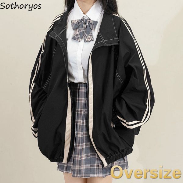 women's jackets women striped all-match females bf harajuku stand collar zipper-pocket leisure streetwear wind-proof outwears 221118, Black;brown
women's jackets women striped all-match females bf harajuku stand collar zipper-pocket leisure streetwear wind-proof outwears 221118, Black;brown