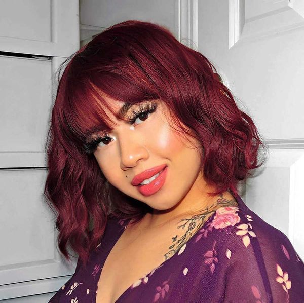 women's wigs fashion short hair natural bangs wave curl chemical fiber high temperature silk head set, Black
women's wigs fashion short hair natural bangs wave curl chemical fiber high temperature silk head set, Black