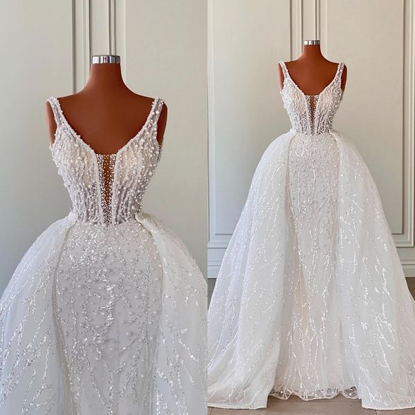 2023 mermaid wedding dresses bridal gown spaghetti straps with detachable train lace applique beaded custom made beach country plus size ves, White
2023 mermaid wedding dresses bridal gown spaghetti straps with detachable train lace applique beaded custom made beach country plus size ves, White