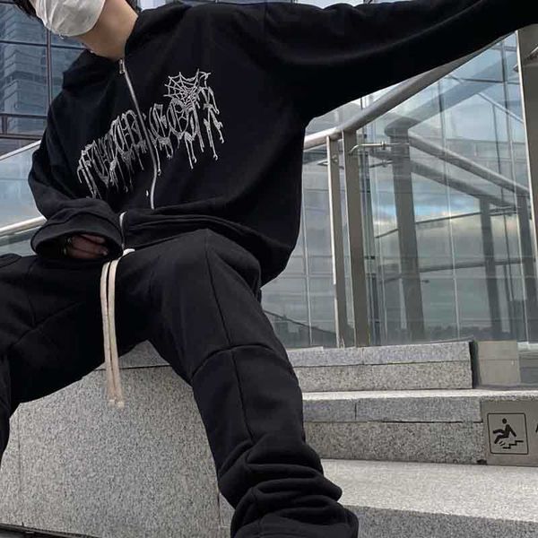 men's hoodies sweatshirts rhinestone cobweb graphics gothic streetwear zip up hoodie y2k hip hop joggers sweatshirt fashion punk sport, Black
men's hoodies sweatshirts rhinestone cobweb graphics gothic streetwear zip up hoodie y2k hip hop joggers sweatshirt fashion punk sport, Black